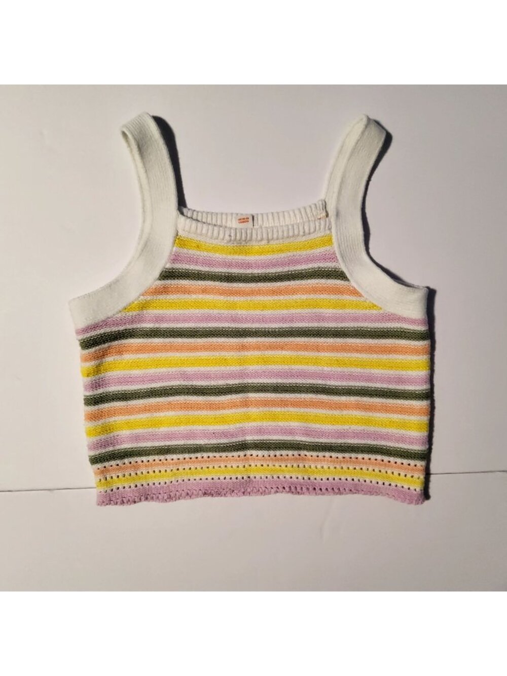 Striped Knit Tank Top By Cat & Jack Size S (6/7) Soft, breathable cotton blend